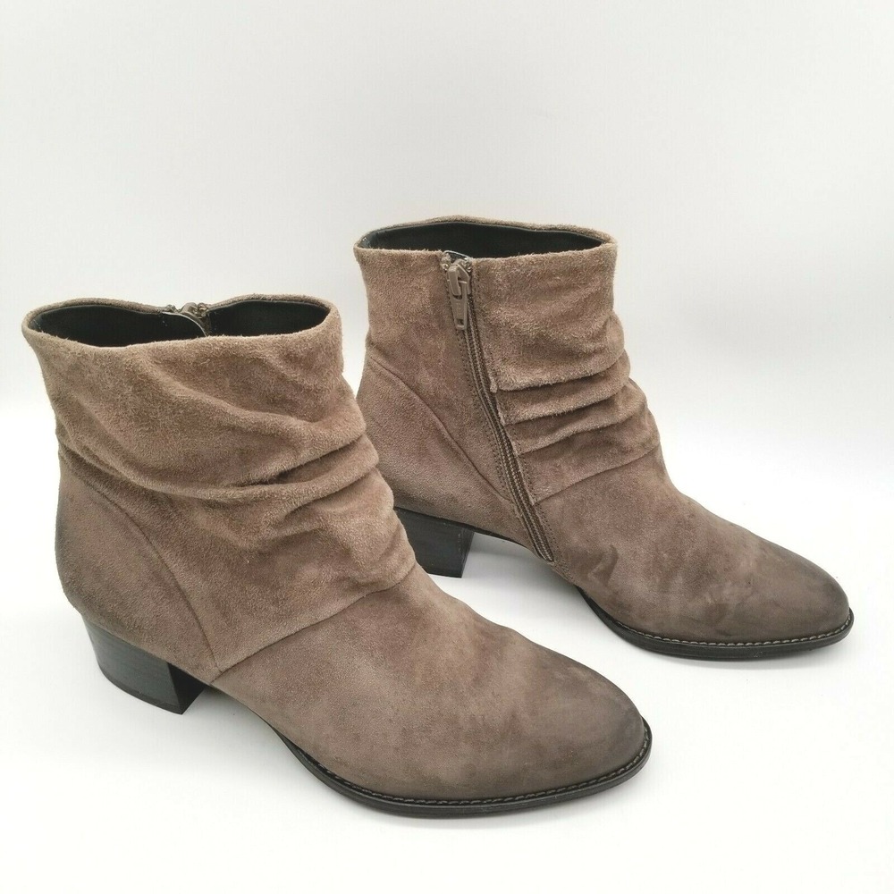 Paul Green Womens Brown Suede Brianna Slouchy Bootie 4 US 6.5 Taupe Ankle